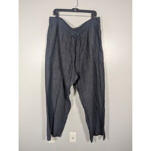Eileen Fisher Woman gray Organic Linen Drawstring Pants Plus Size 3X